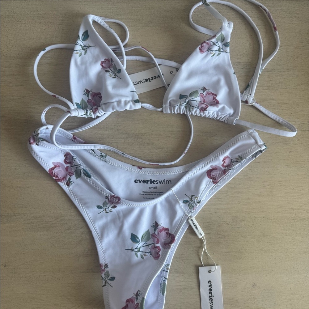 Floral Bikini Set - White and Pink
